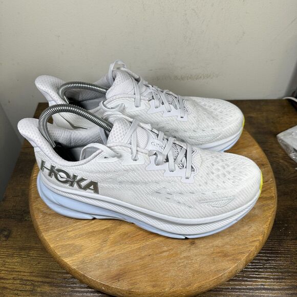 Hoka Clinton 9 White Athletic Shoes - Picture 1 of 9